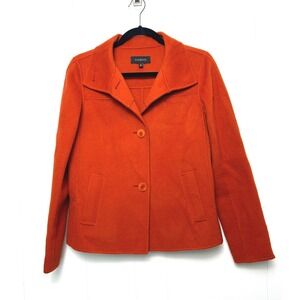 Talbots Wool Coat Women's 6 Button Front Jacket Orange Wool Blend Fall outdoor‎